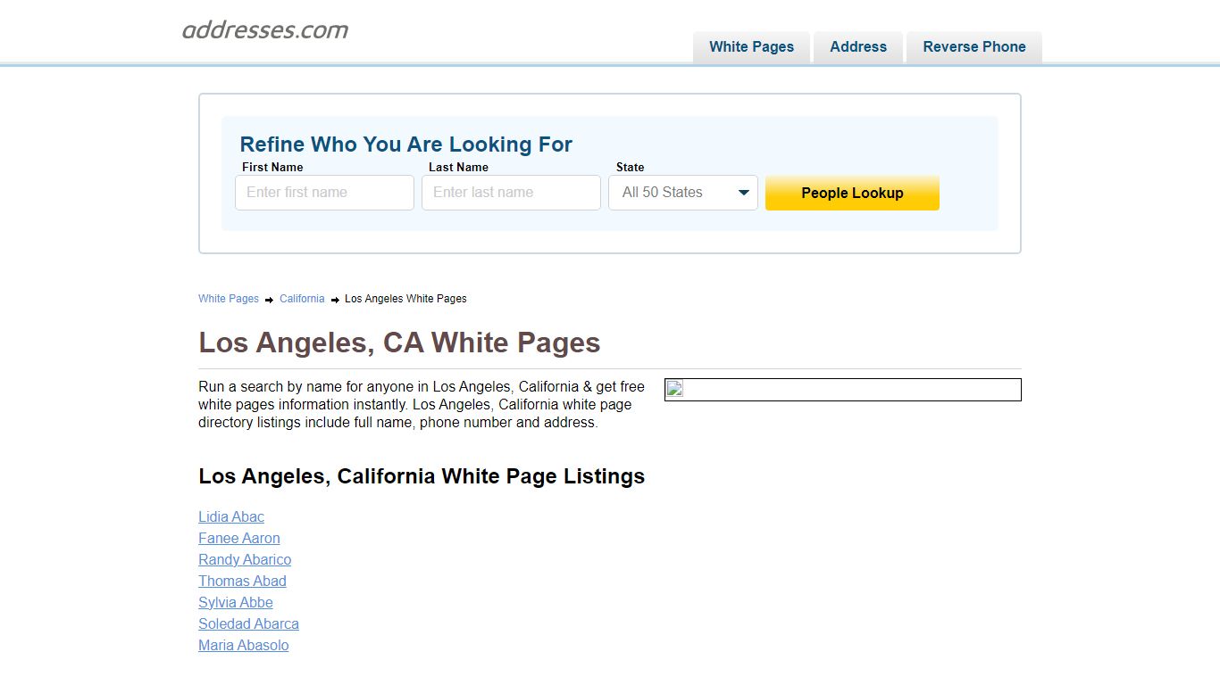 White Pages - Find People In | Addresses